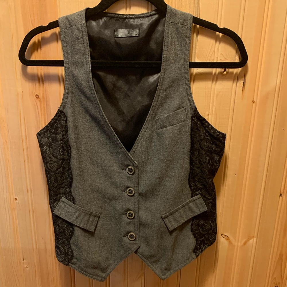 Gray with lace vest (Size small)